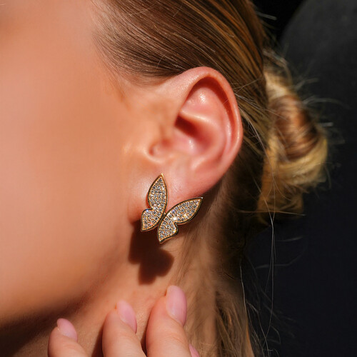 Diamond and Turquoise Farfalla Earrings