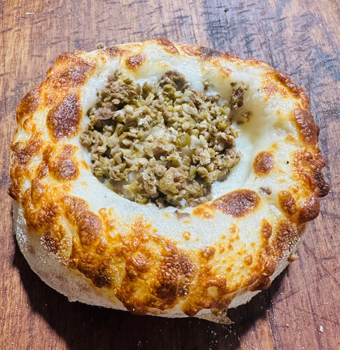 Cheese with Chopped Green Olives