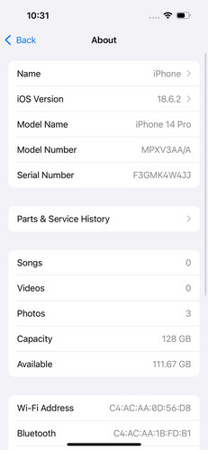 آيفون 14 برو – 128GB – Black – نسبة البطارية 76%