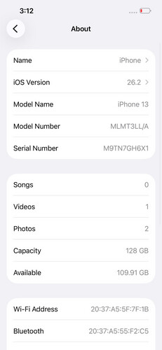 ايفون 13 – 128 جيجا – أزرق نسبة البطارية 80% مستعمل كالجديد