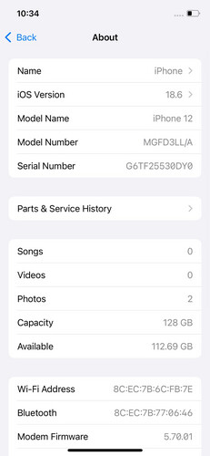 ايفون 12 – 128 جيجا – أزرق بطارية 76% مستعمل كالجديد