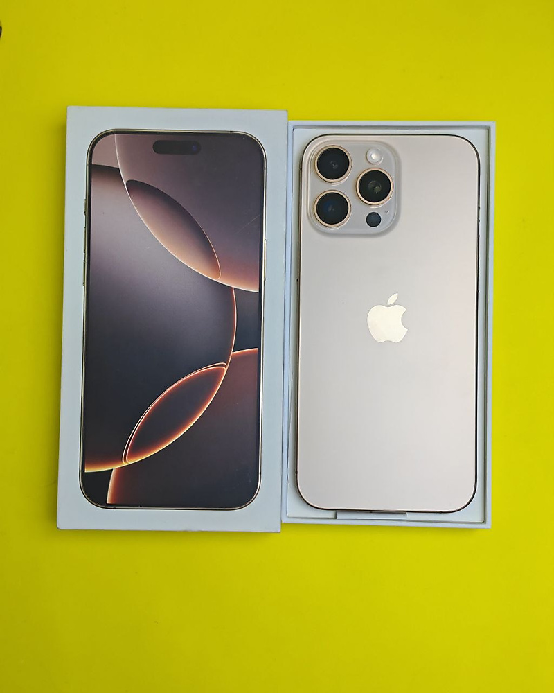 ايفون 16 برو ماكس – 1 تيرا – تيتانيوم صحراوي بطارية 92% مستعمل كالجديد