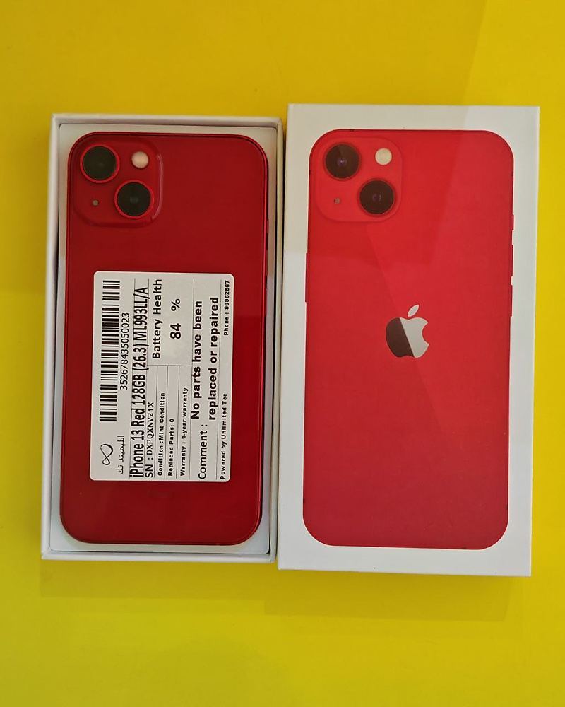 iPhone 13 128GB Red – Battery 84% Used Like New
