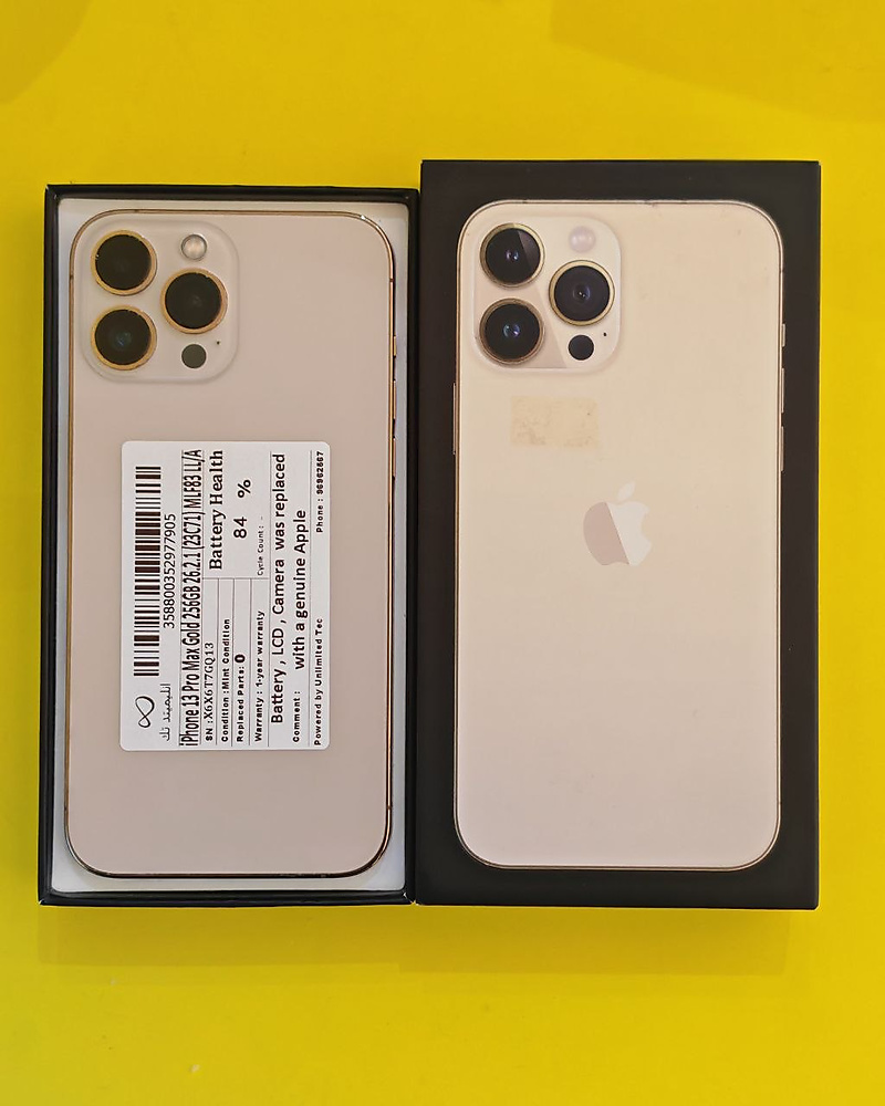 iPhone 13 Pro Max 256GB Gold – Battery 84% Used Clean