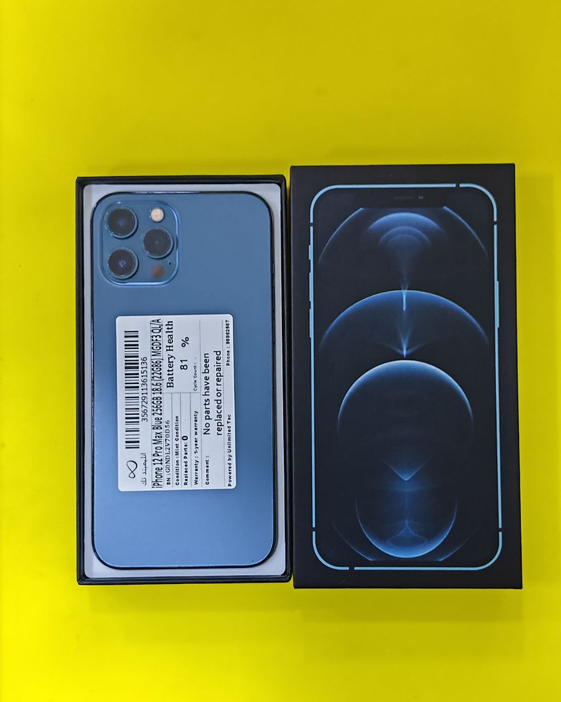 iPhone 12 Pro Max 256GB Blue – Battery 81% Used Like New