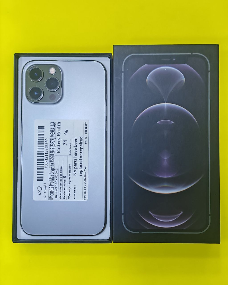 iPhone 12 Pro Max 256GB Graphite – Battery 71% Used Like New