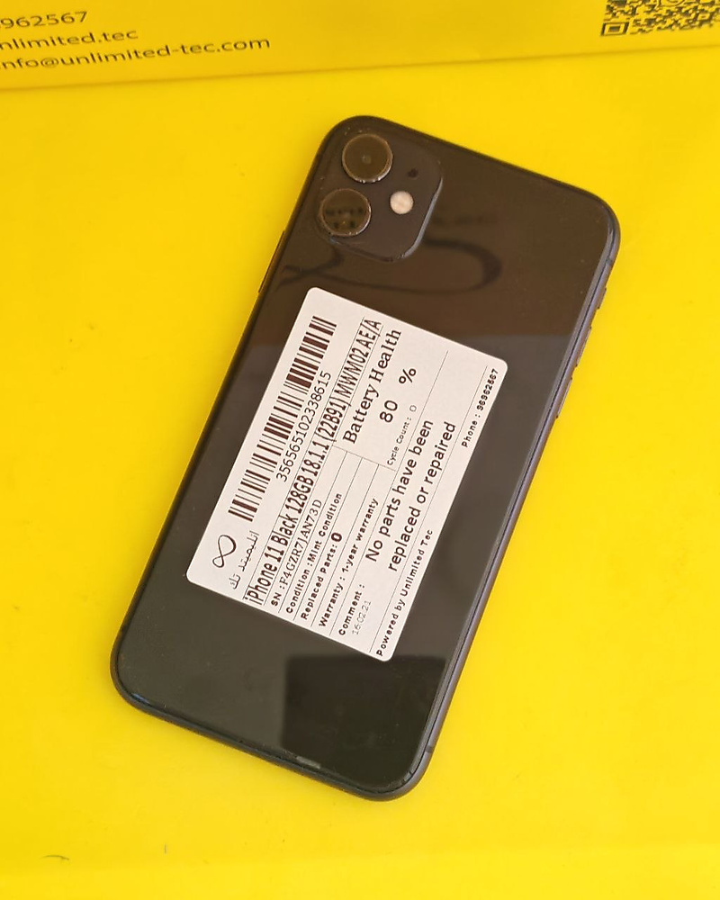 iPhone 11 128GB Black – Battery 80% Used Clean