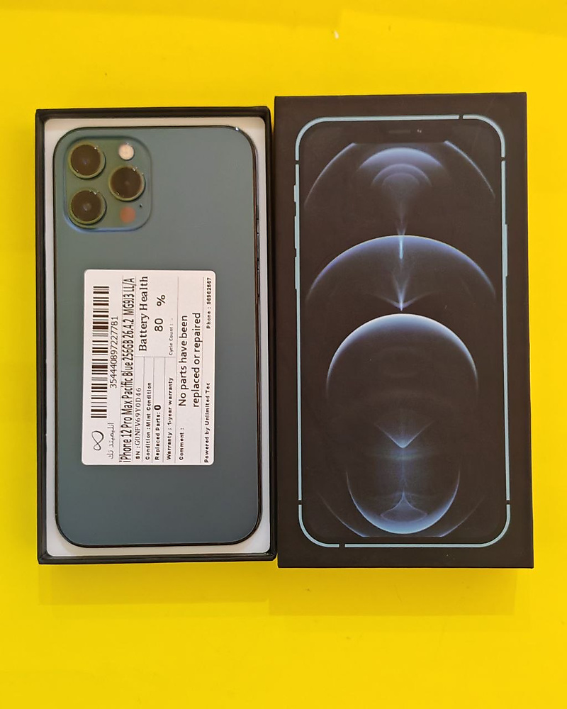 iPhone 12 Pro Max 256GB Pacific Blue – Battery 80% Used Like New