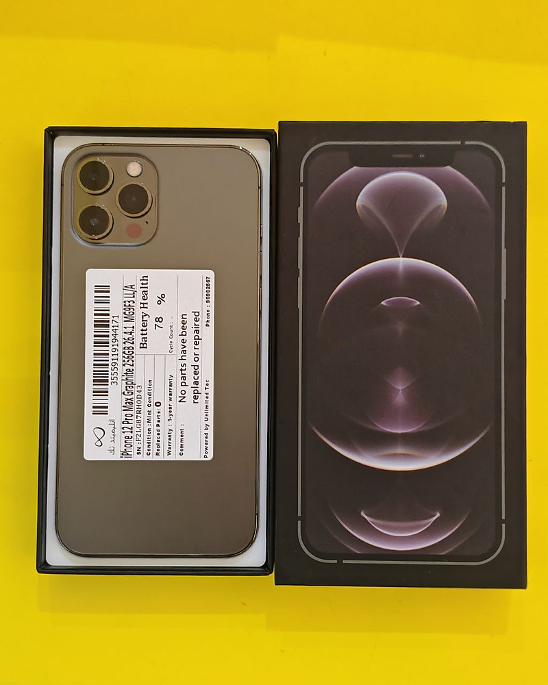 iPhone 12 Pro Max 256GB Graphite – Battery 78% Used Like New