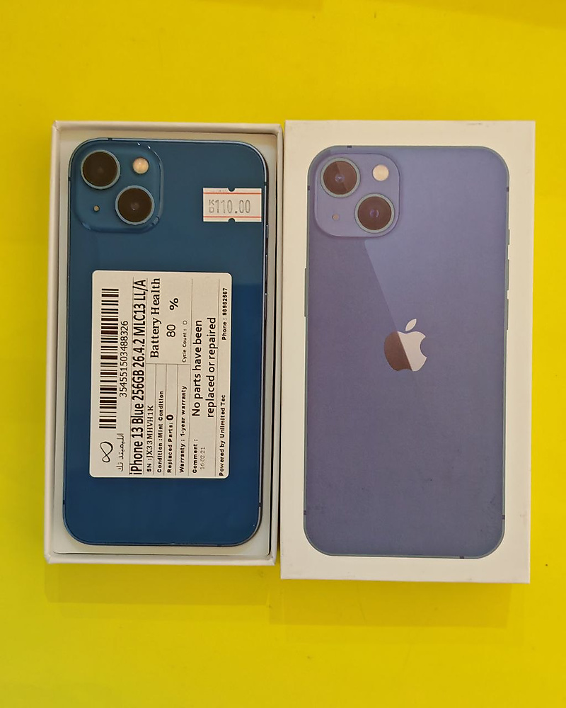 iPhone 13 256GB Blue – Battery 80% Used Like New