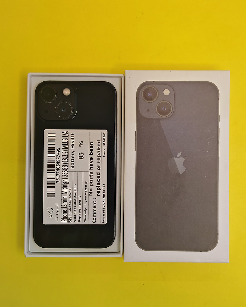 iPhone 13 mini 256GB Midnight – Battery 85% Used Like New
