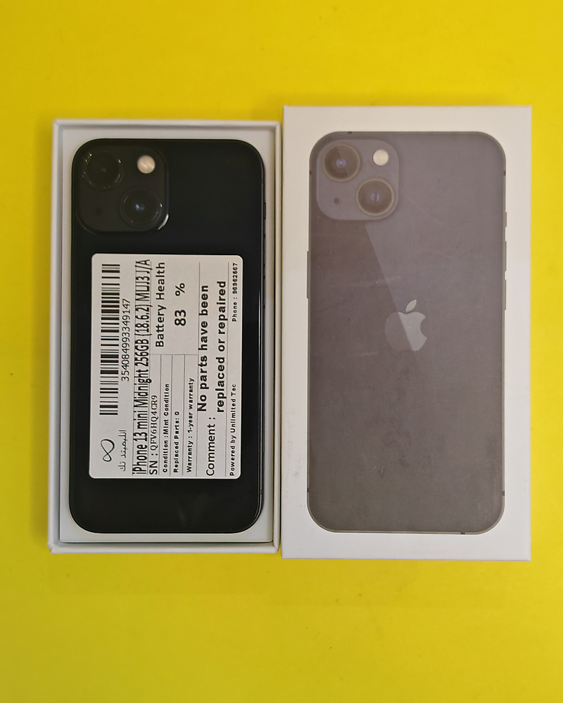 iPhone 13 mini 256GB Midnight – Battery 83% Used Like New
