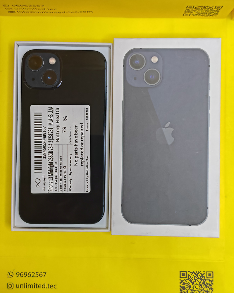 iPhone 13 256GB Midnight – Battery 79% With Box Used Like New