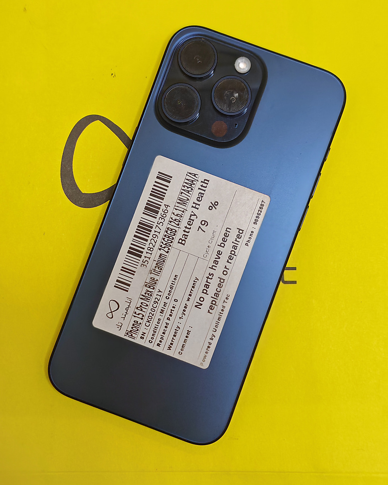 iPhone 15 Pro Max 256GB Blue Titanium – Battery 79% Used Like New