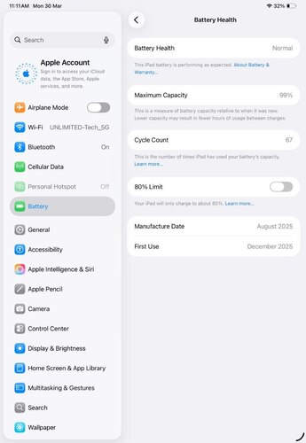 ايباد برو 11 انش الجيل الأحدث M5 – 256 جيجا – 5G مستعمل كالجديد - شريحة