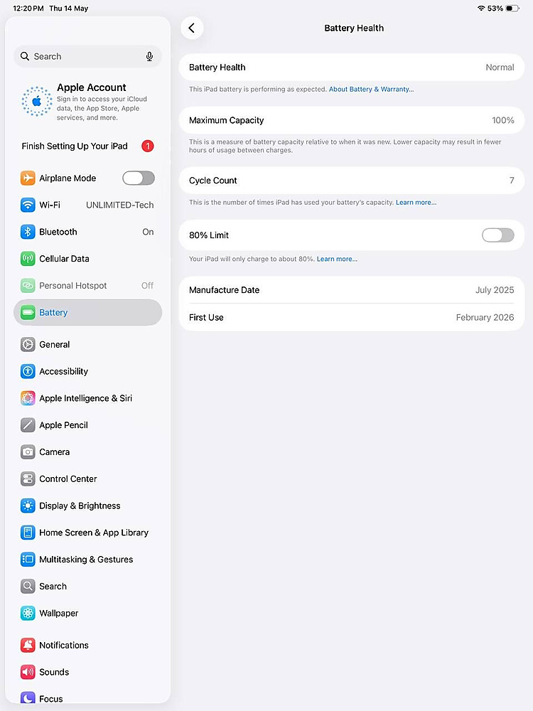 iPad Pro 13 M5 Black Cellular 100% (7 Cycles) Original With Box In Box
