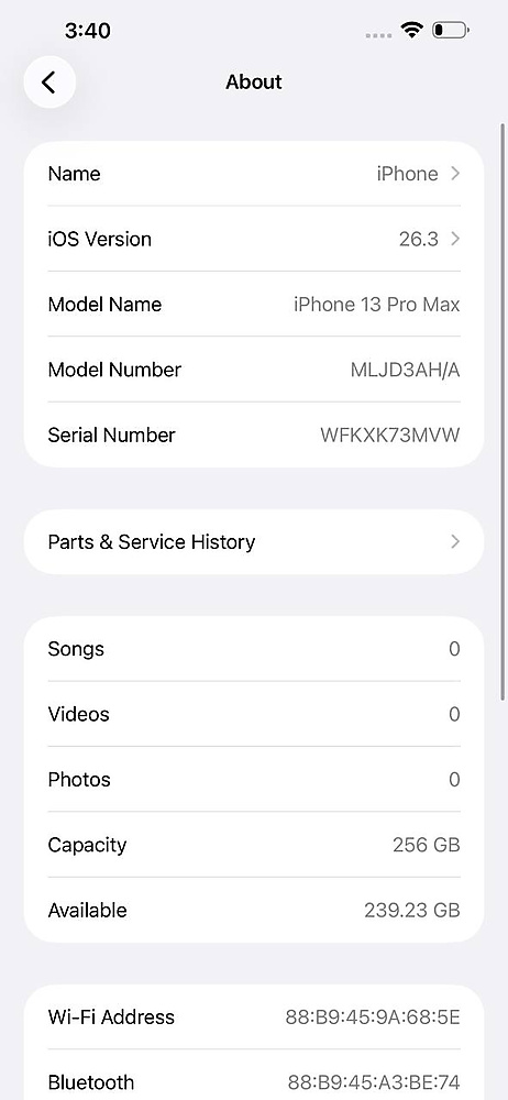 iPhone 13 Pro Max 256GB Blue – Battery 100% Used Clean