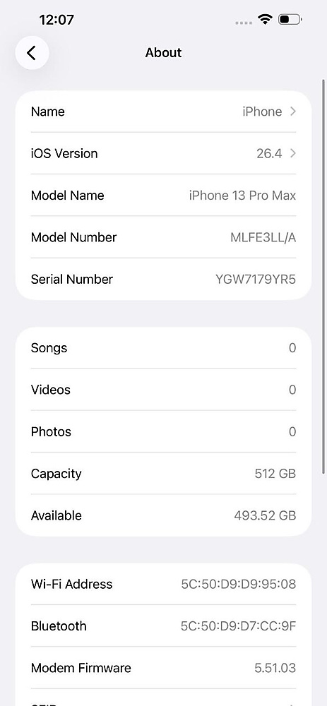 ايفون 13 برو ماكس – 512 جيجا – أزرق بطارية 86% مستعمل كالجديد