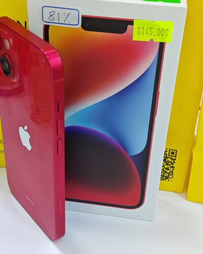 ايفون 14 256 جيجابايت أحمر – مستعمل كالجديد بطارية 81%