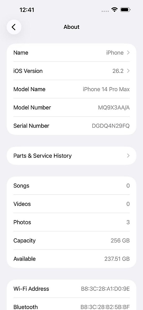 ايفون 14 برو ماكس – 256 جيجا – بنفسجي بطارية 79% مستعمل كالجديد