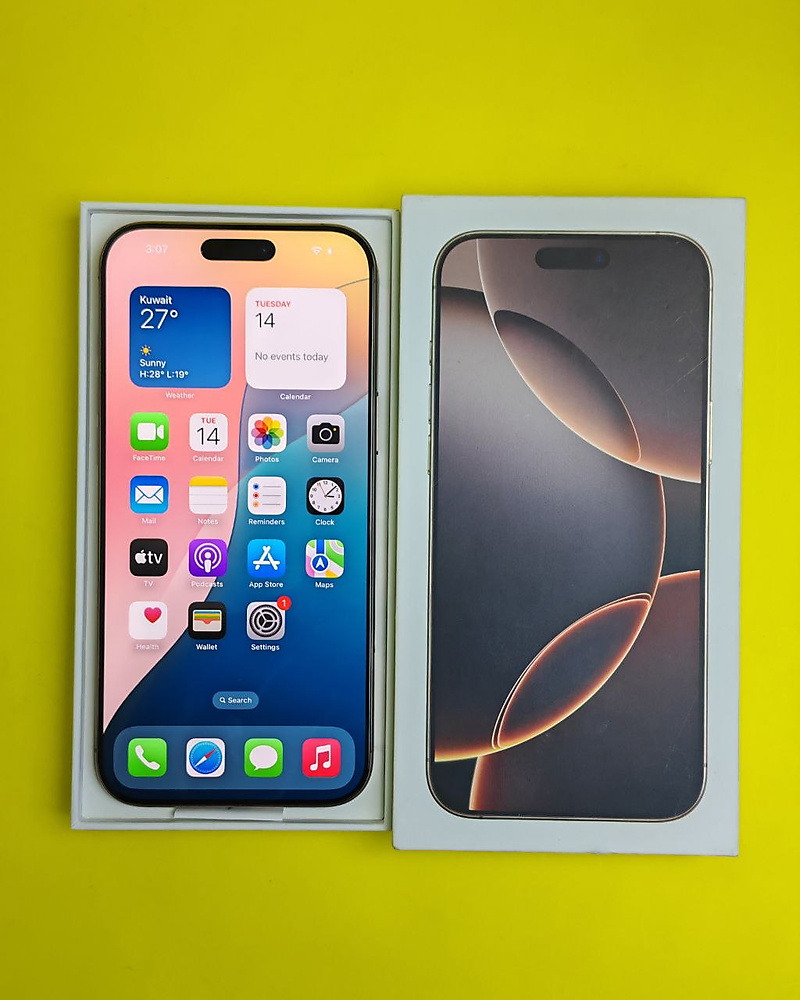 ايفون 16 برو ماكس – 1 تيرا – تيتانيوم صحراوي بطارية 92% مستعمل كالجديد