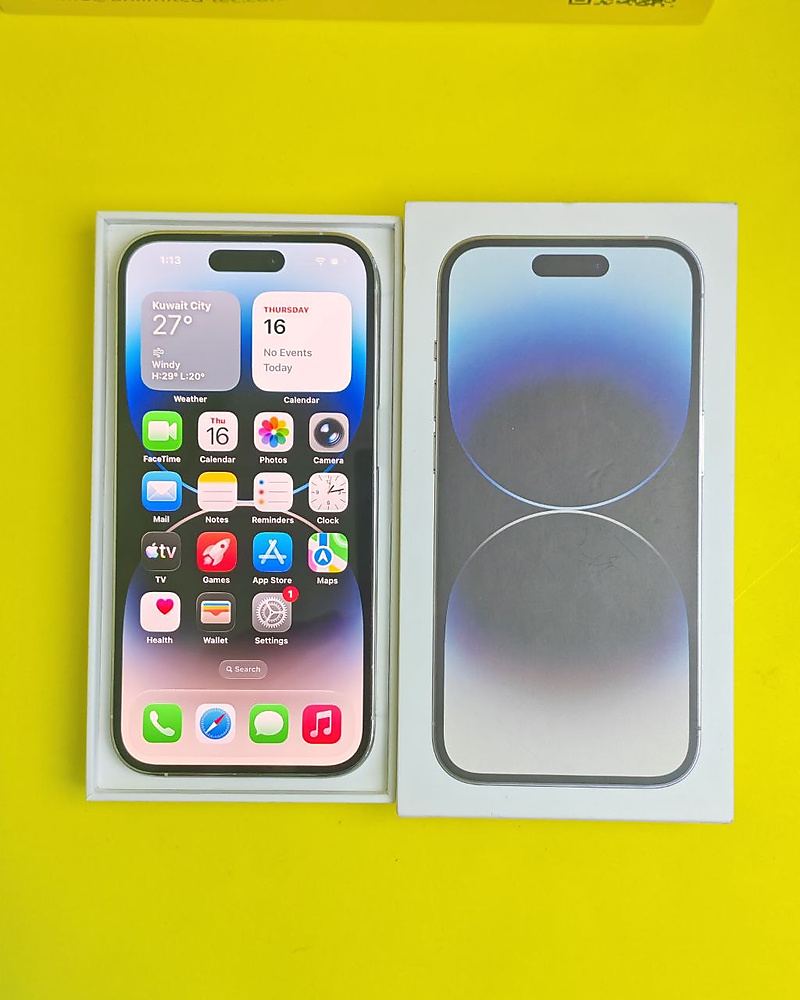 ايفون 14 برو – 256 جيجا – فضي بطارية 75% مستعمل كالجديد