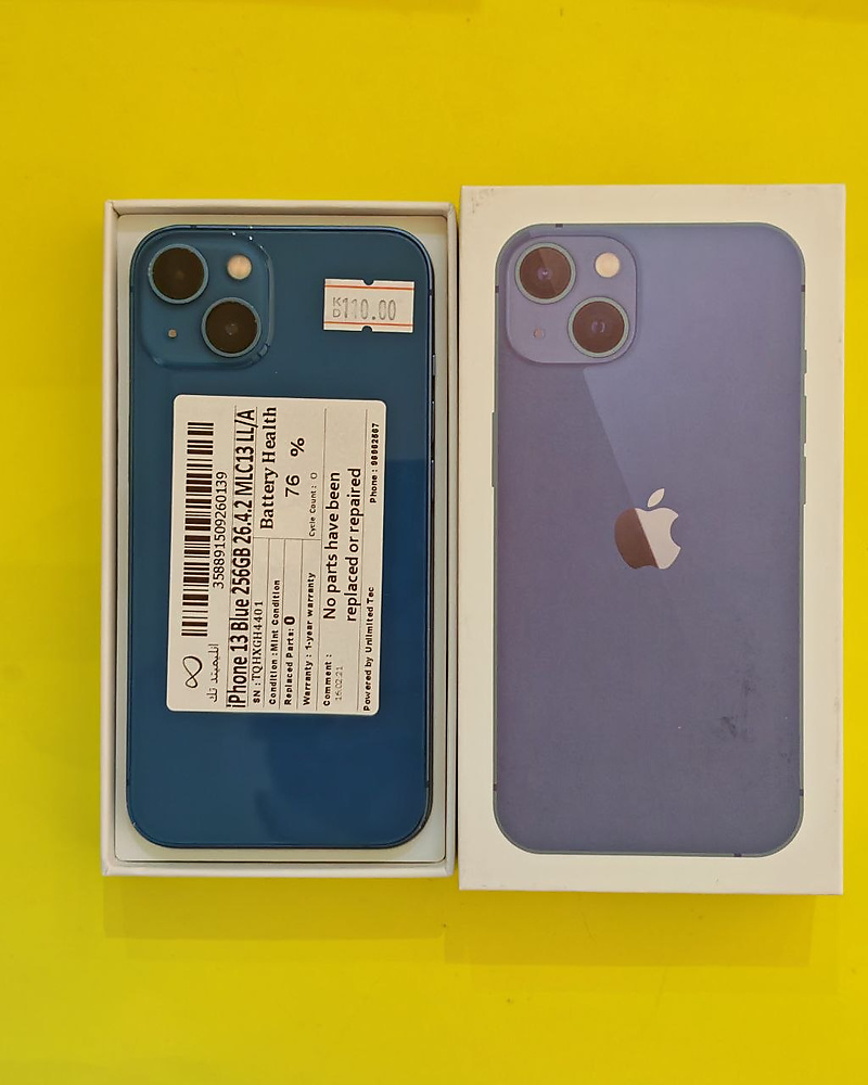 iPhone 13 256GB Blue – Battery 76% Used Like New