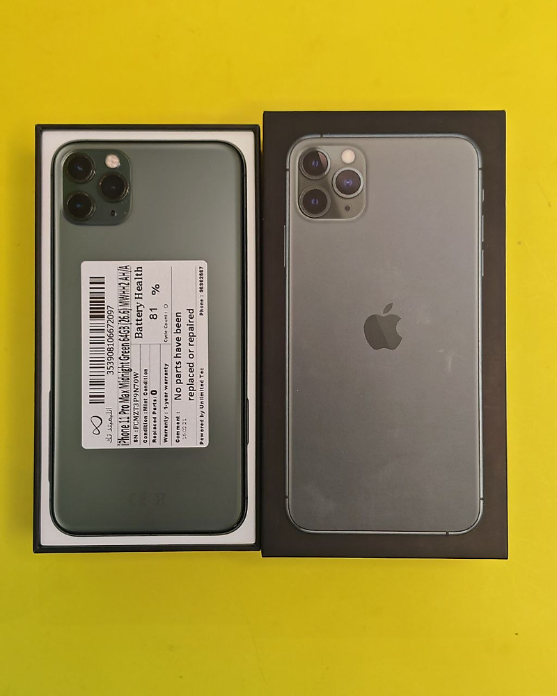 iPhone 11 Pro Max 64GB Midnight Green – Battery 81% Used Like New