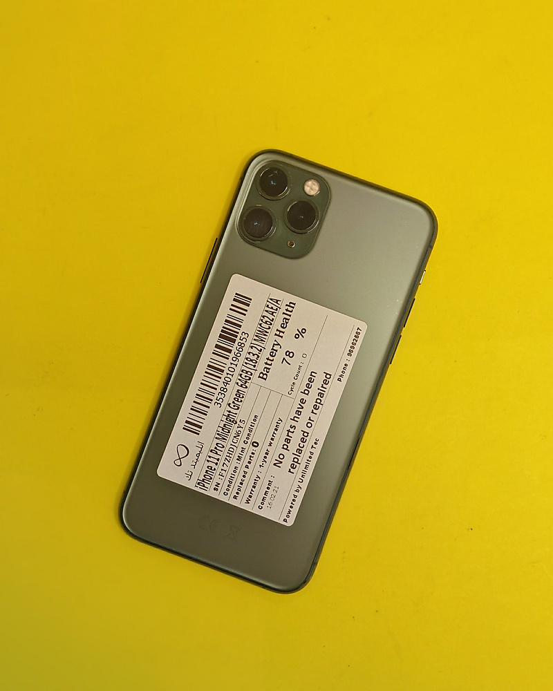 iPhone 11 Pro 64GB Midnight Green – Battery 78% Used Like New