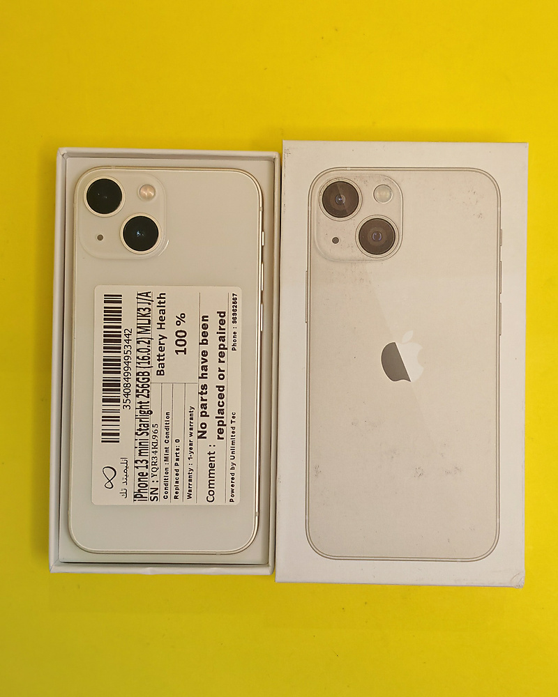 iPhone 13 mini 256GB Starlight – Battery 100% Used Like New