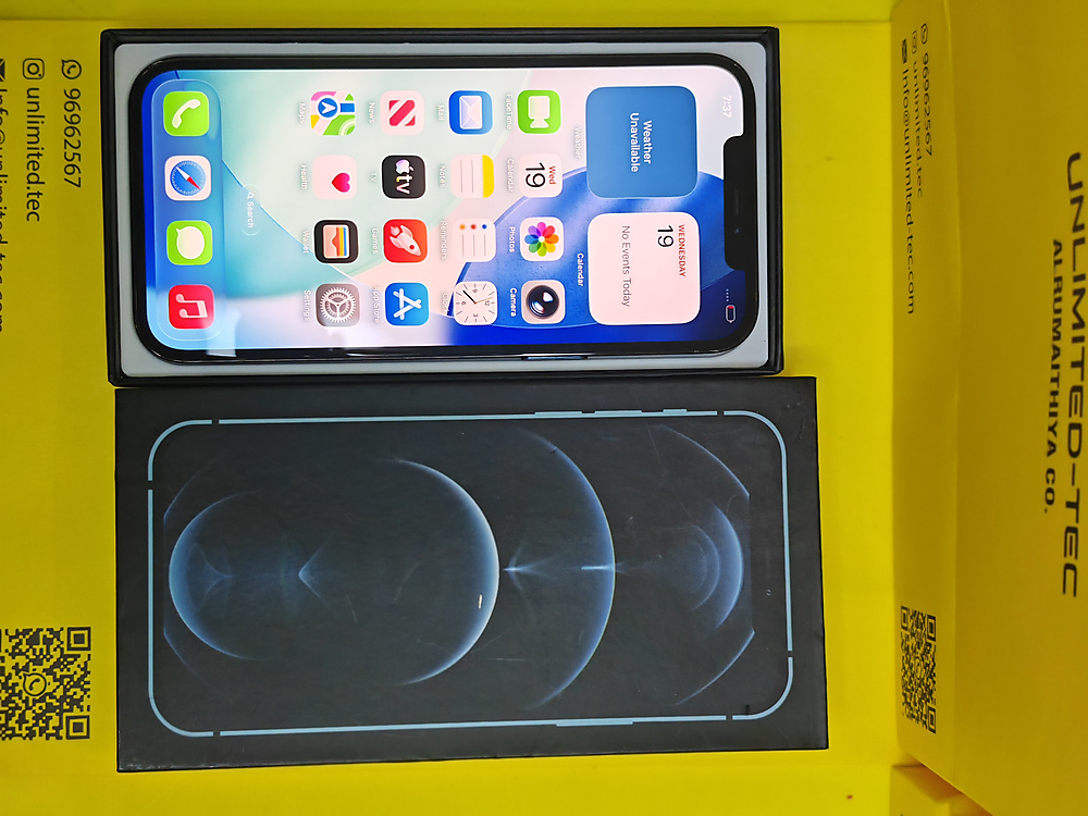 iPhone 12 Pro Max 256GB Pacific Blue – Battery 71% With Box Used Like New