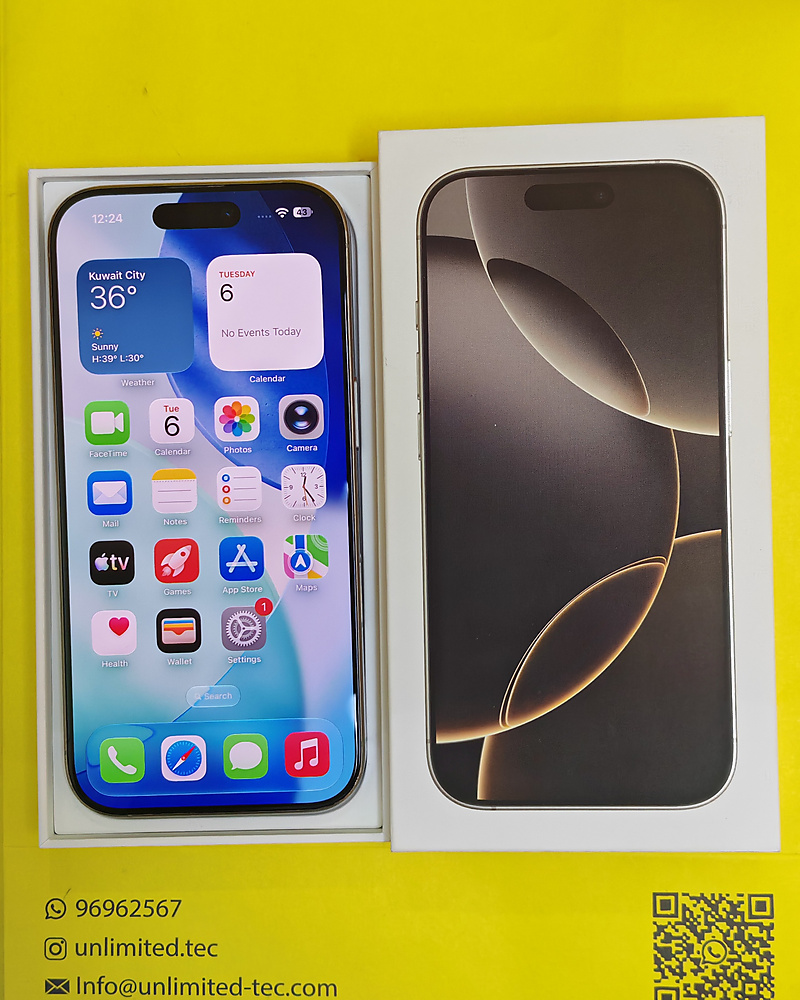 iPhone 16 Pro 512GB Natural Titanium – Battery 88% With Box Used Like New