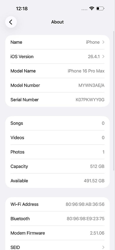 ايفون 16 برو ماكس – 512 جيجا – تيتانيوم صحراوي بطارية 95% مستعمل كالجديد