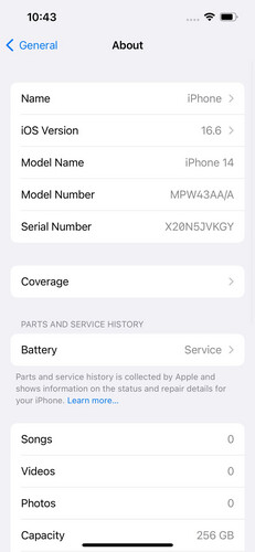 آيفون 14 – 256GB – ستارلايت – نسبة البطارية 78%