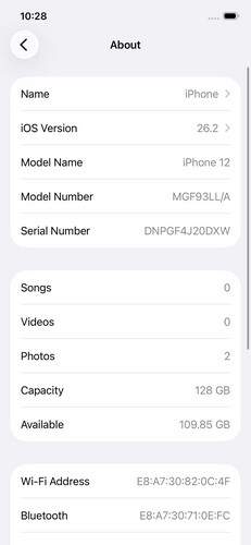 ايفون 12 – 128 جيجا – أسود بطارية 81% مستعمل كالجديد