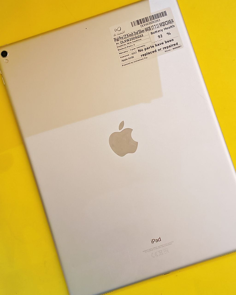 iPad Pro 12.9-inch (2nd Gen) 64GB Silver – Battery 92% Used Like New