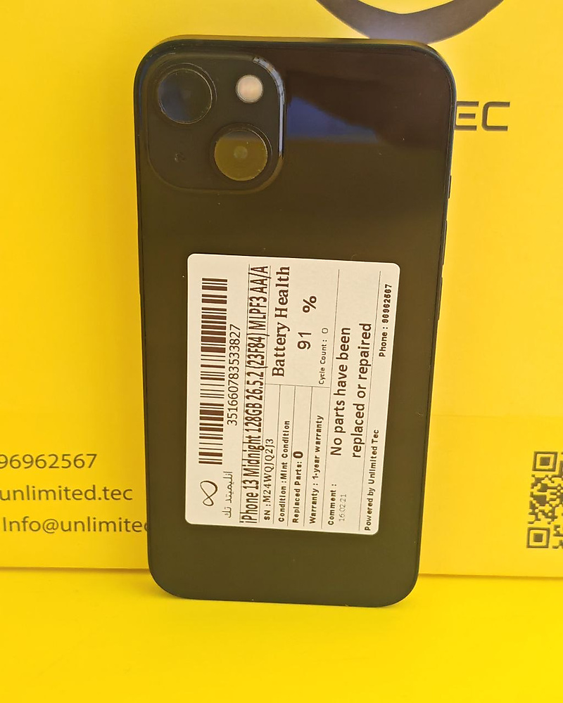 iPhone 13 128GB Midnight – Battery 91% Used Like New