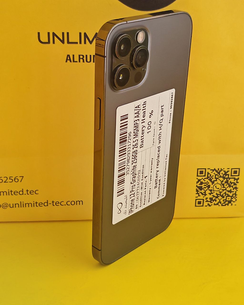 iPhone 12 Pro 256GB Graphite – Battery 100% Used Like New