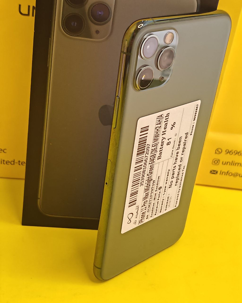 iPhone 11 Pro Max 64GB Midnight Green – Battery 81% Used Like New