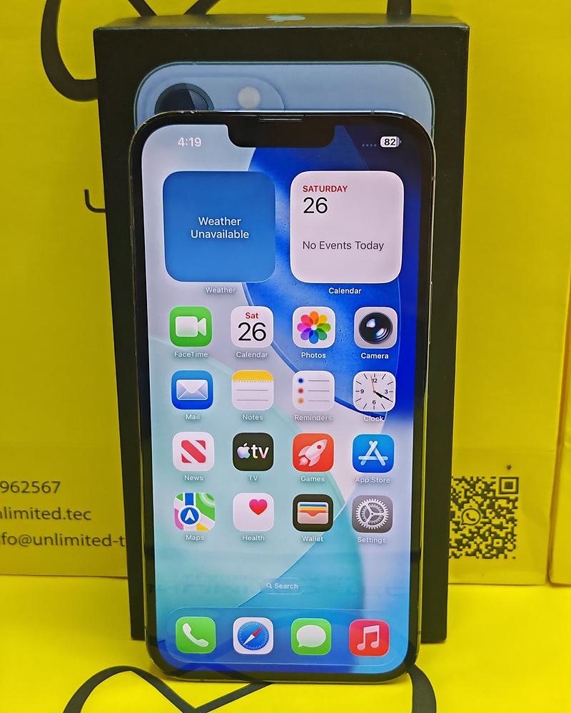 iPhone 13 Pro Max 256GB Sierra Blue – Battery 70% With Box Used Like New