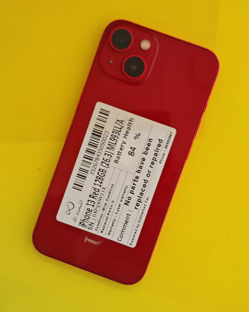 iPhone 13 128GB Red – Battery 84% Used Like New