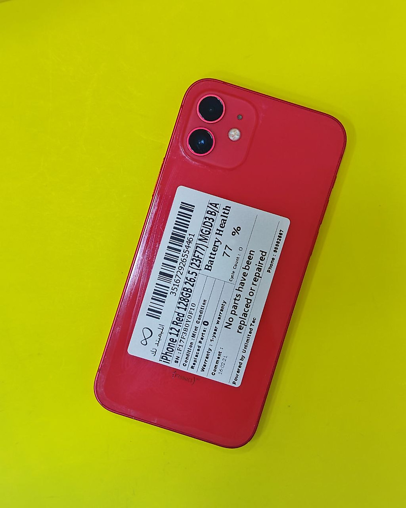 iPhone 12 128GB Red – Battery 77% Used Like New