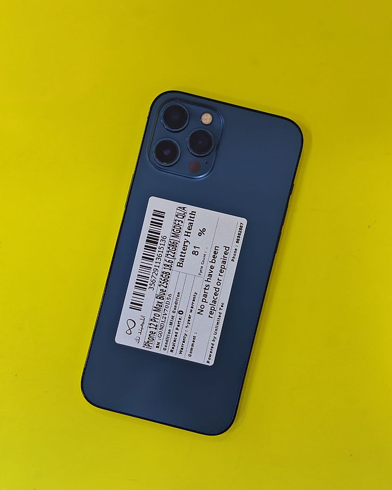 iPhone 12 Pro Max 256GB Blue – Battery 81% Used Like New