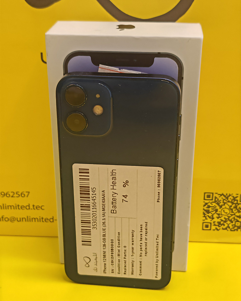 iPhone 12 mini 128GB Blue – Battery 74% Used Like New