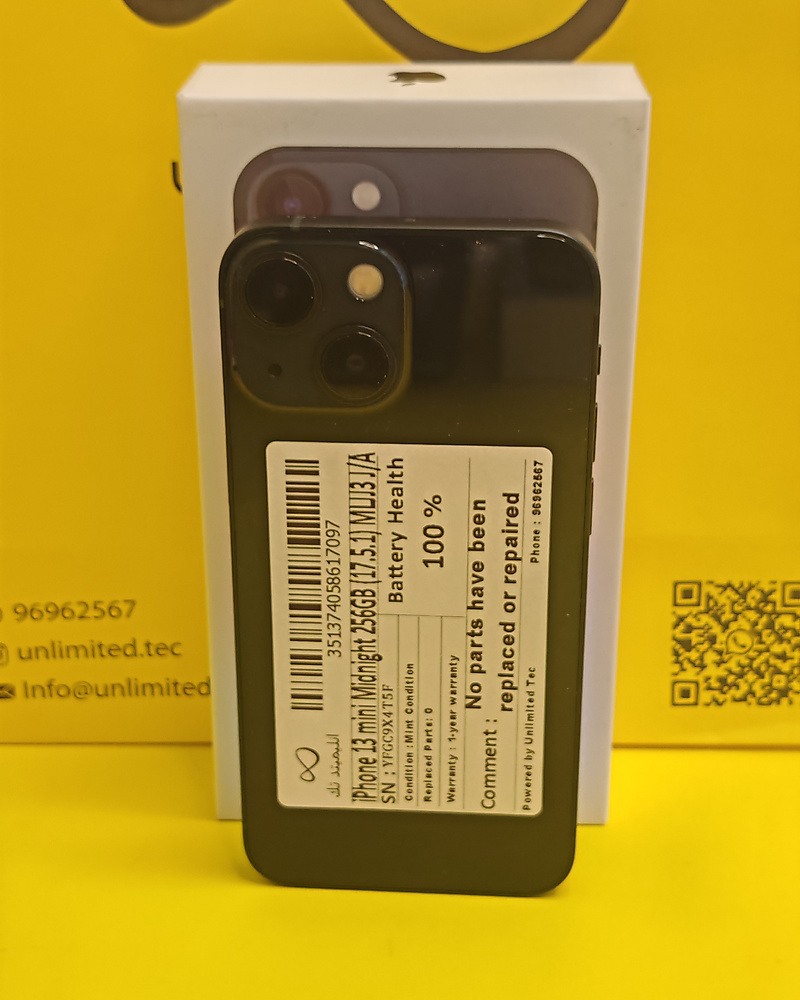 iPhone 13 mini 256GB Midnight – Battery 100% Used Like New