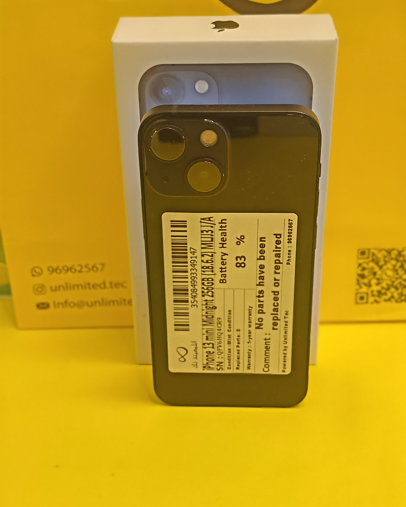 iPhone 13 mini 256GB Midnight – Battery 83% Used Like New