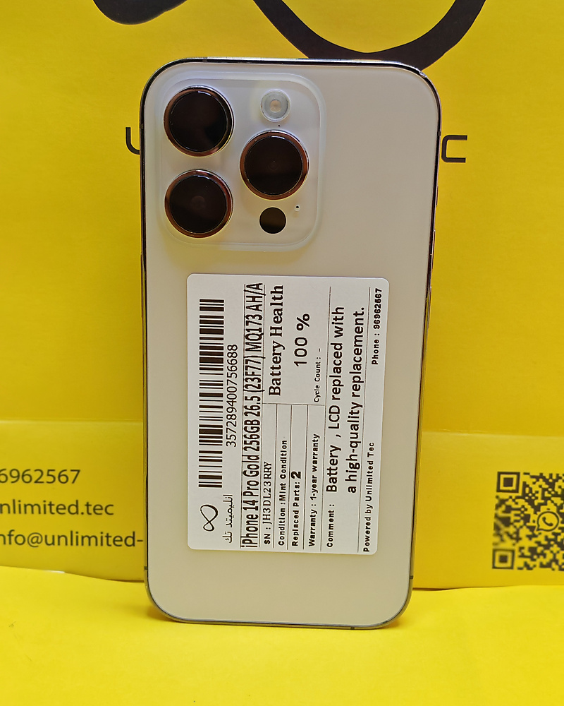 iPhone 14 Pro 256GB Gold – Battery 100% Used Clean
