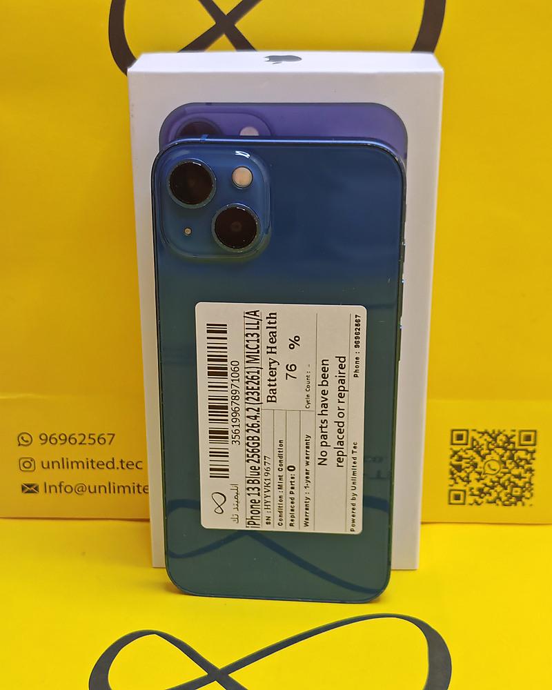 iPhone 13 128GB Blue – Battery 86% With Box Used Like New