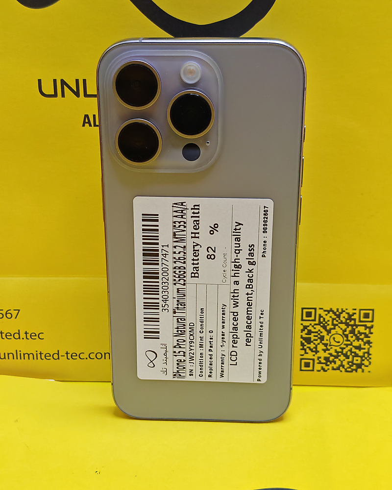 iPhone 15 Pro 256GB Natural Titanium – Battery 82% Used Clean