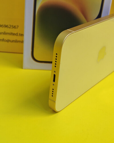 ايفون 14 بلس – 128 جيجا – أصفر – نسبة البطارية 86% مستعمل كالجديد